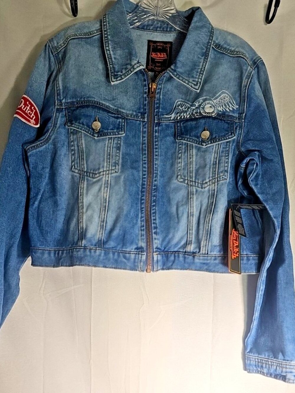 Von Dutch Women's Cropped Denim Jacket - Authentic NWT Size X-Large